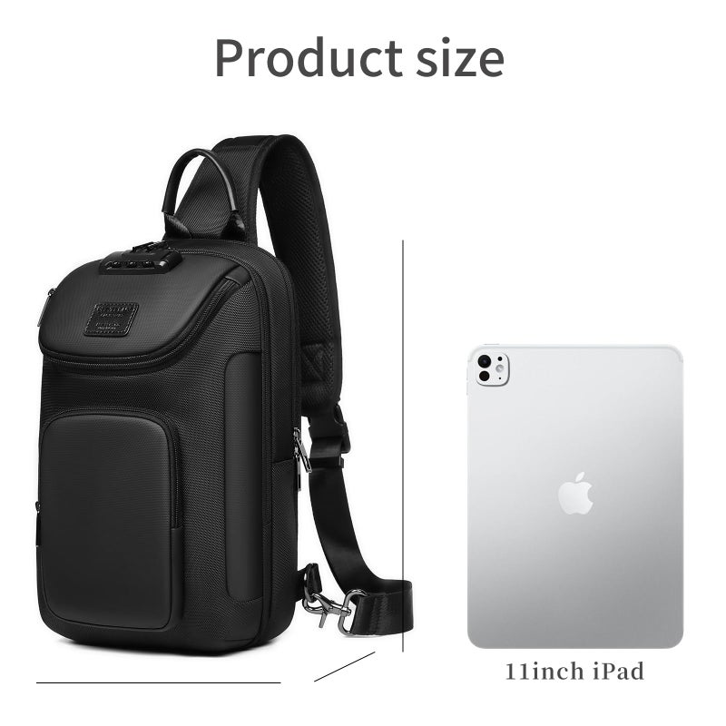 OZUKO UMydeal Sling Backpack Sling Bag Crossbody Backpack Shoulder Casual Daypack Rucksack for Men (Gray) - Image 2